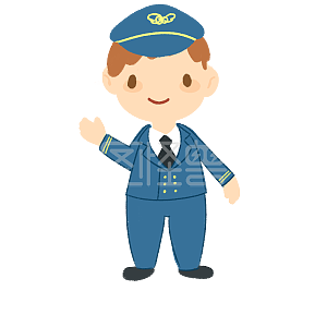 图怪兽原创元素招聘职业卡通人物空少