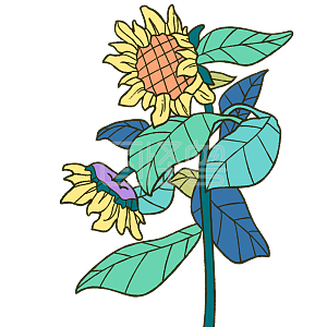 图怪兽原创元素手绘卡通小暑植物向日葵