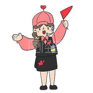 图怪兽原创元素拿红旗的导游元素