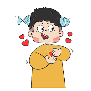 图怪兽原创元素呵护你的心卡通表情包