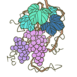 图怪兽原创元素手绘卡通小暑水果葡萄