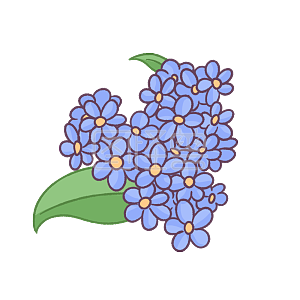 图怪兽原创元素手绘卡通节气芒种花卉勿忘草