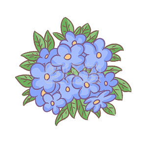 图怪兽原创元素手绘卡通节气芒种花卉勿忘草