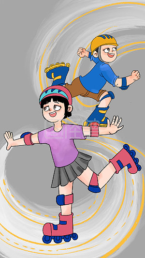 中国风    电商    海报    教育   儿童兴趣教育    课外培训 轮滑