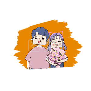 图怪兽原创元素卡通情侣