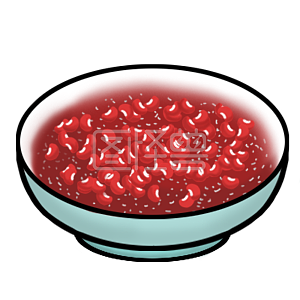 图怪兽原创元素卡通通用食物红豆粥