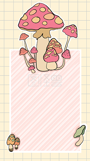 图怪兽原创元素卡通通用背景植物蘑菇