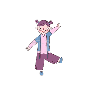 图怪兽原创元素卡通小女孩开心
