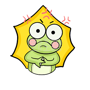 图怪兽原创元素 绿色  卡通 青蛙  生气  表情包