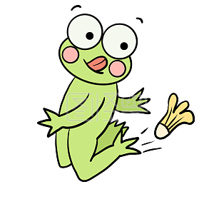 图怪兽原创元素 绿色  卡通 青蛙  踢毽子  表情包