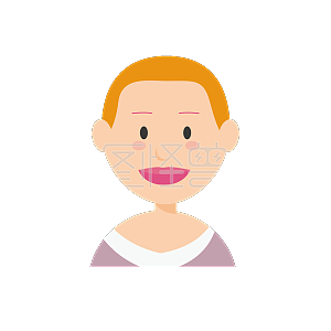 图怪兽原创元素 扁平 女生 寸头 头像 时尚