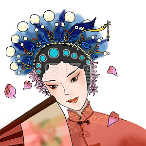 图怪兽原创元素戏子花旦古风国风戏剧妆容