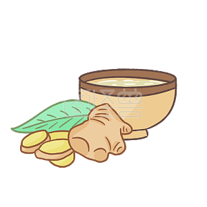 图怪兽原创元素手绘卡通夏至饮品姜汤