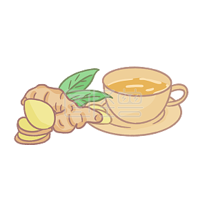 图怪兽原创元素手绘卡通夏至饮品姜汤