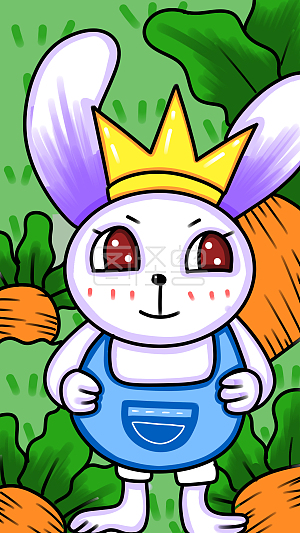 图怪兽原创素材卡通大白兔兔子手机背景