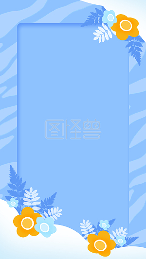 可爱夏日女生海边蓝色ppt背景详情卡通手绘清新可爱夏日女生海边