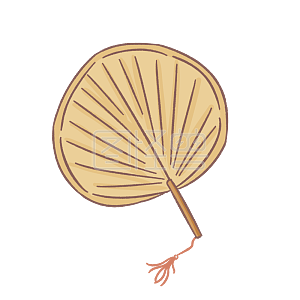 图怪兽原创元素手绘卡通大暑扇子蒲扇