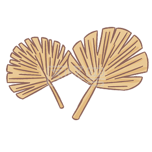 图怪兽原创元素手绘卡通大暑扇子蒲扇