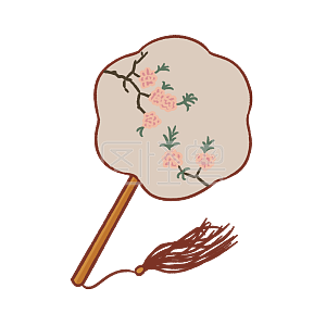 蒲扇详情图怪兽原创元素卡通夏季扇子插画详情图怪兽原创元素