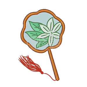 图怪兽原创元素手绘卡通大暑扇子蒲扇