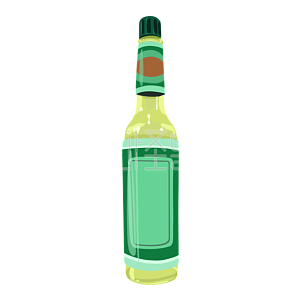 图怪兽原创元素旅游插画元素绿色瓶装花露水