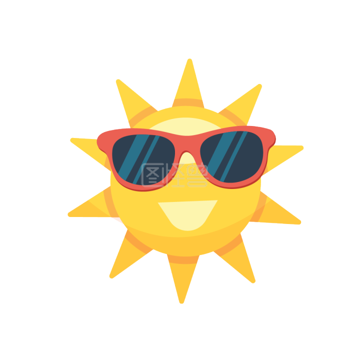 扁平夏季促销太阳卡通阳光背景素材图片 图怪兽