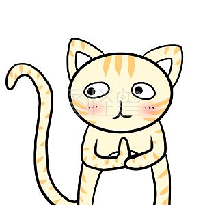 图怪兽原创元素 商业 传媒 表情包 可爱 黄色 猫咪 可爱 抿嘴 得意