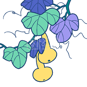 图怪兽原创元素手绘卡通大暑植物葫芦