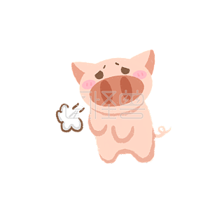 图怪兽原创元素 粉色 卡通 猪猪 叹气 表情包