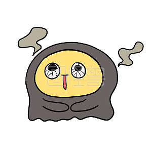 图怪兽原创元素卡通风中元节表情包被自己吓到插画元素