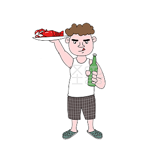 喝啤酒