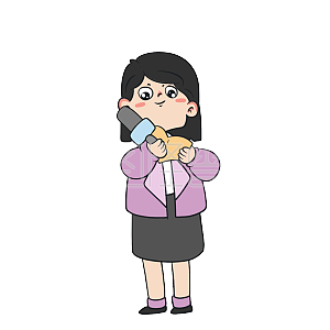 图怪兽原创元素卡通记者元素