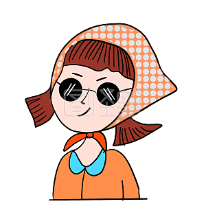 图怪兽原创元素卡通风女孩表情包酷酷的插画元素
