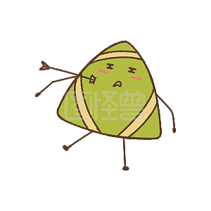 图怪兽原创元素        绿色      卡通         粽子       受打击