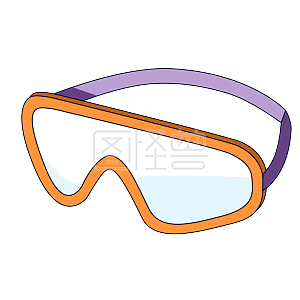 游泳泳镜粉色插画元素详情图怪兽原创元素游泳用品蓝黑色泳帽泳镜