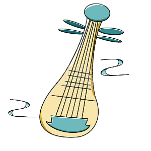 图怪兽原创元素卡通通用物品乐器琵琶