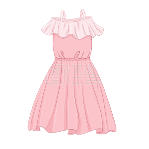 图怪兽原创元素小清新夏季元素粉色女装裙子