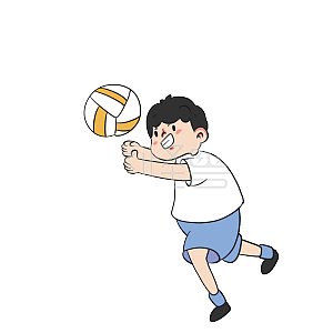 大暑 小暑  排球 水球详情图怪兽原创元素排球详情扁平 手绘