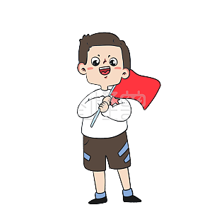 图怪兽原创元素拿小红旗的男孩元素