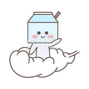 蓝色    卡通     牛奶盒       飘起来        表情包