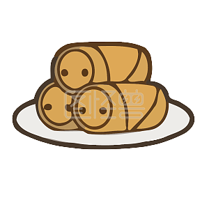 休闲  饼干  蛋卷    绿茶蛋卷详情图怪兽原创元素卡通风大暑蛋卷