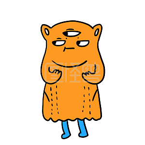 图怪兽原创元素卡通风黄鬼撇嘴表情包插画元素