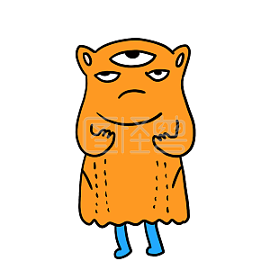 图怪兽原创元素卡通风黄鬼不开心表情包插画元素