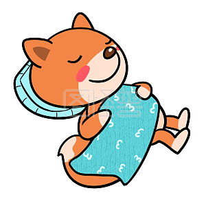 图怪兽原创元素 卡通 夏天 睡午觉 睡觉 动物 松鼠