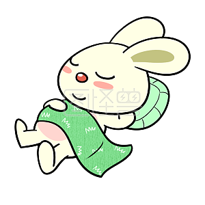 图怪兽原创元素 卡通 夏天 睡午觉 睡觉 动物 小兔