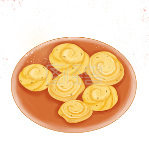 图怪兽原创元素 卡通 曲奇 食物