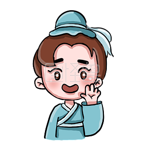 图怪兽原创七夕牛郎卡通人物招手打招呼可爱卖萌