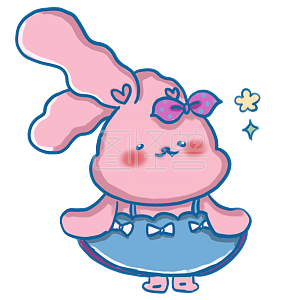 图怪兽原创元素小兔子卡通形象穿新衣美美哒