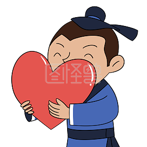 图怪兽原创元素七夕情人节牛郎卡通爱心表情包