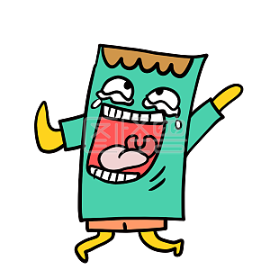 图怪兽原创元素可爱蓝色橡皮笑死了表情包插画元素